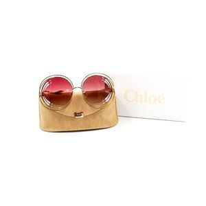 Chloe Pink Round Oversize Sunglasses